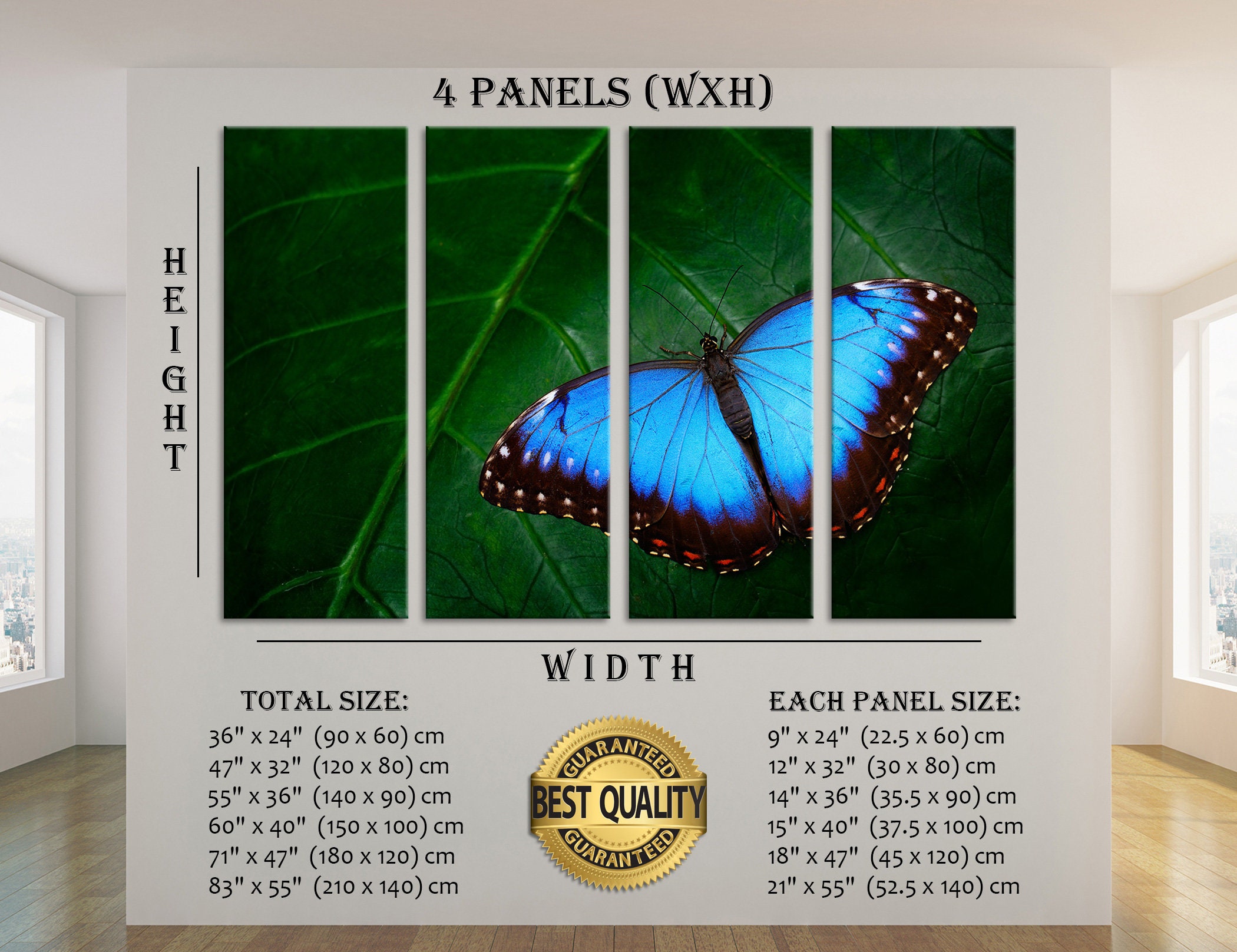 Blue Morpho Canvas Blue Butterfly Canvas Butterfly Print Etsy