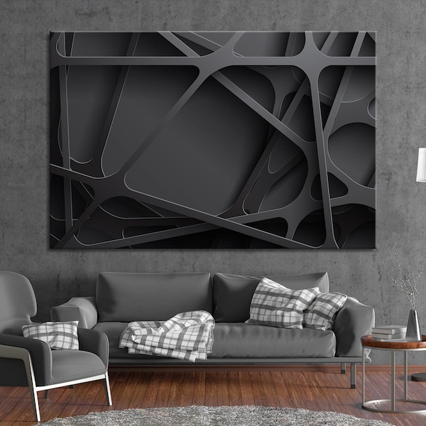 3D Effect Wall Art Black Abstract Wall Decor Abstract Canvas Print Abstract Canvas Set Abstract Wall Art Abstract Wall Decor Abstract Art