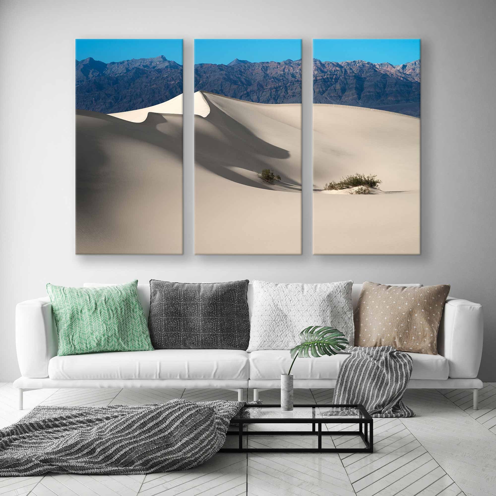 Extra Large Sand Dunes Canvas Print - Beige Desert Landscape Wall Art ...