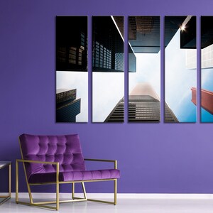 Skyscrapers Wall Art Skyscrapers Wall Decor Skyscrapers Canvas Skyscrapers Poster Skyscrapers Prints Sky Canvas Set Clouds Canvas Print Art
