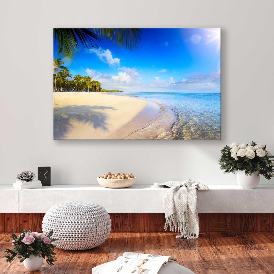 Tropical Beach Wall Art - Relaxing Beach Canvas Print for Wall Decor ...