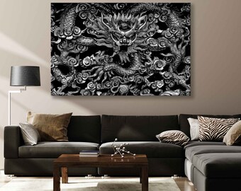 Intricate Dragon Wall Art: A Majestic Symbol of Chinese Mythology and Spiritualism