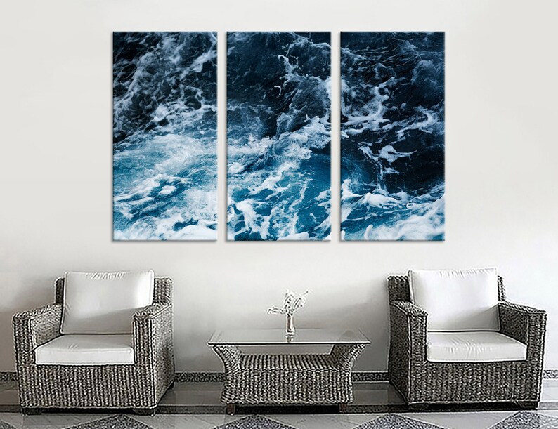Waves in Ocean Wall Art Waves Art Waves Canvas Waves Canvas Etsy