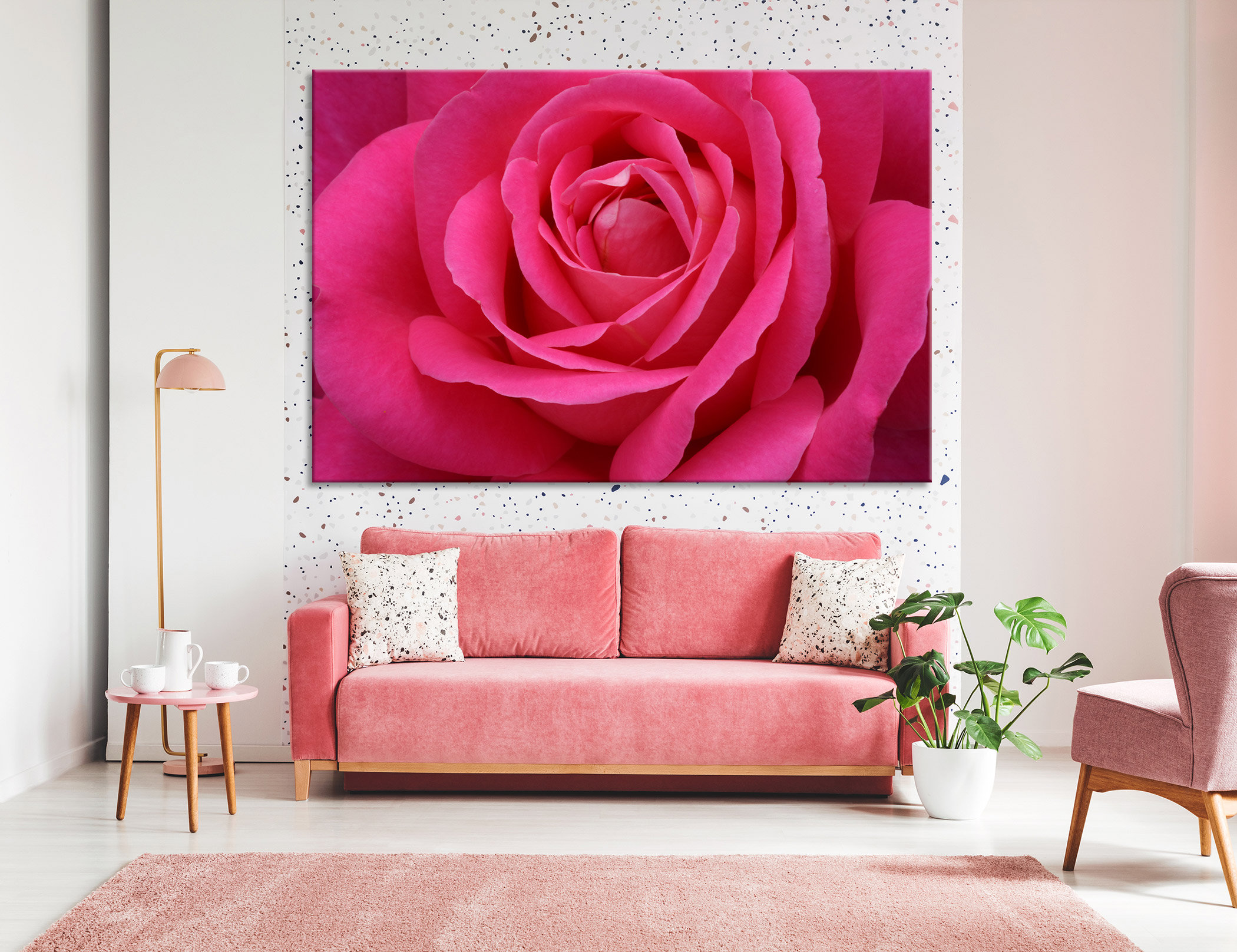 Pink Rose Wall Art Rose Wall Decor Rose Canvas Print Rose Etsy