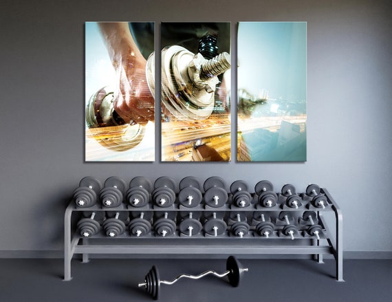Dumb bells Weights Large Art Dumbbells Wall Art Motivational