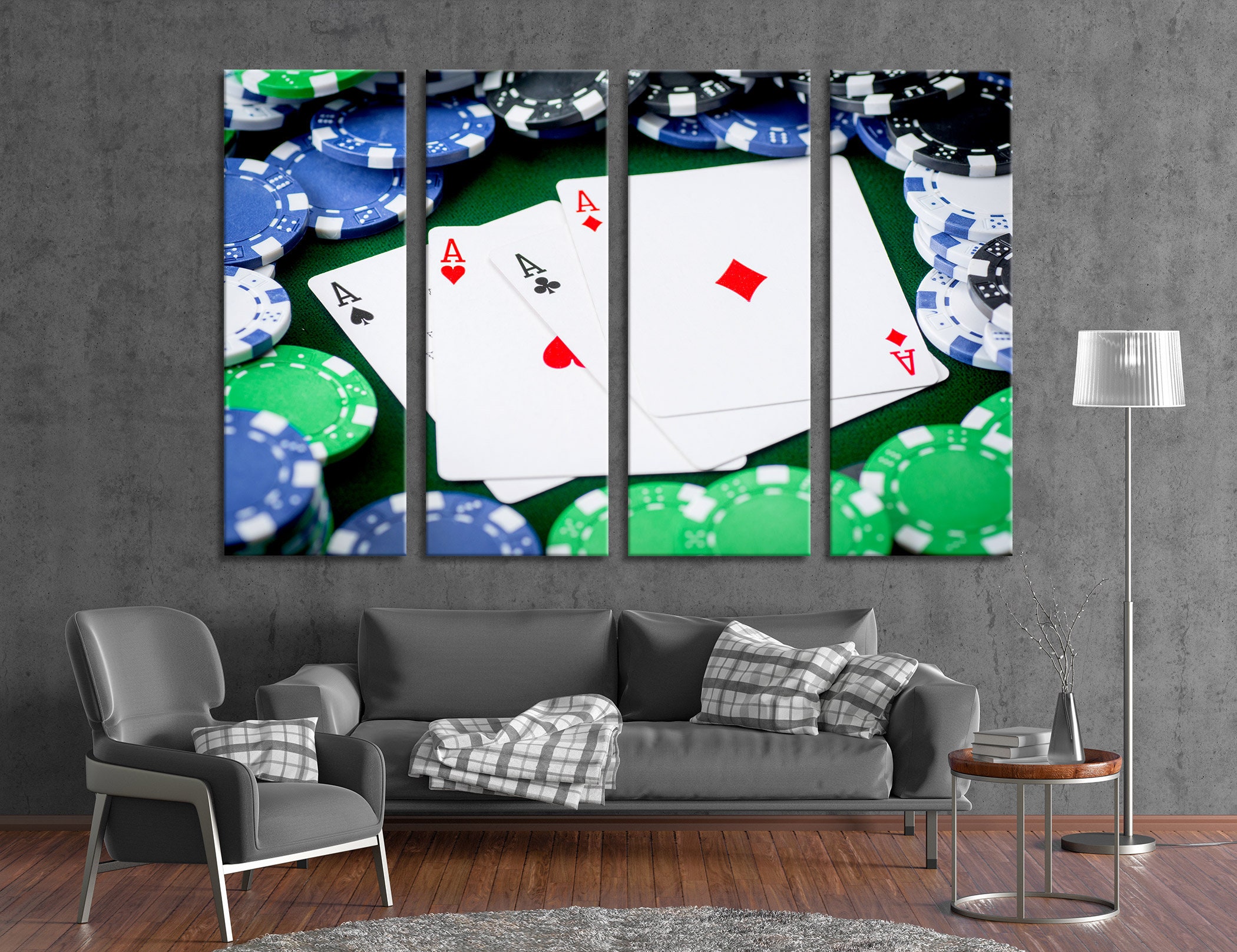 Poker Wall Art Poker Gift Poker Canvas Art Poker Decor Casino Etsy