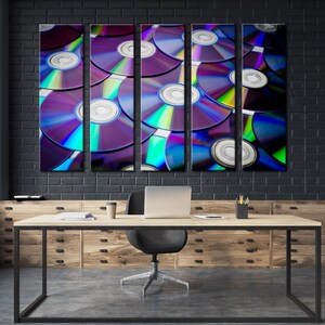 CD and DVD Discs Wall Art CD Large Canvas Print Retro Wall Art - Etsy