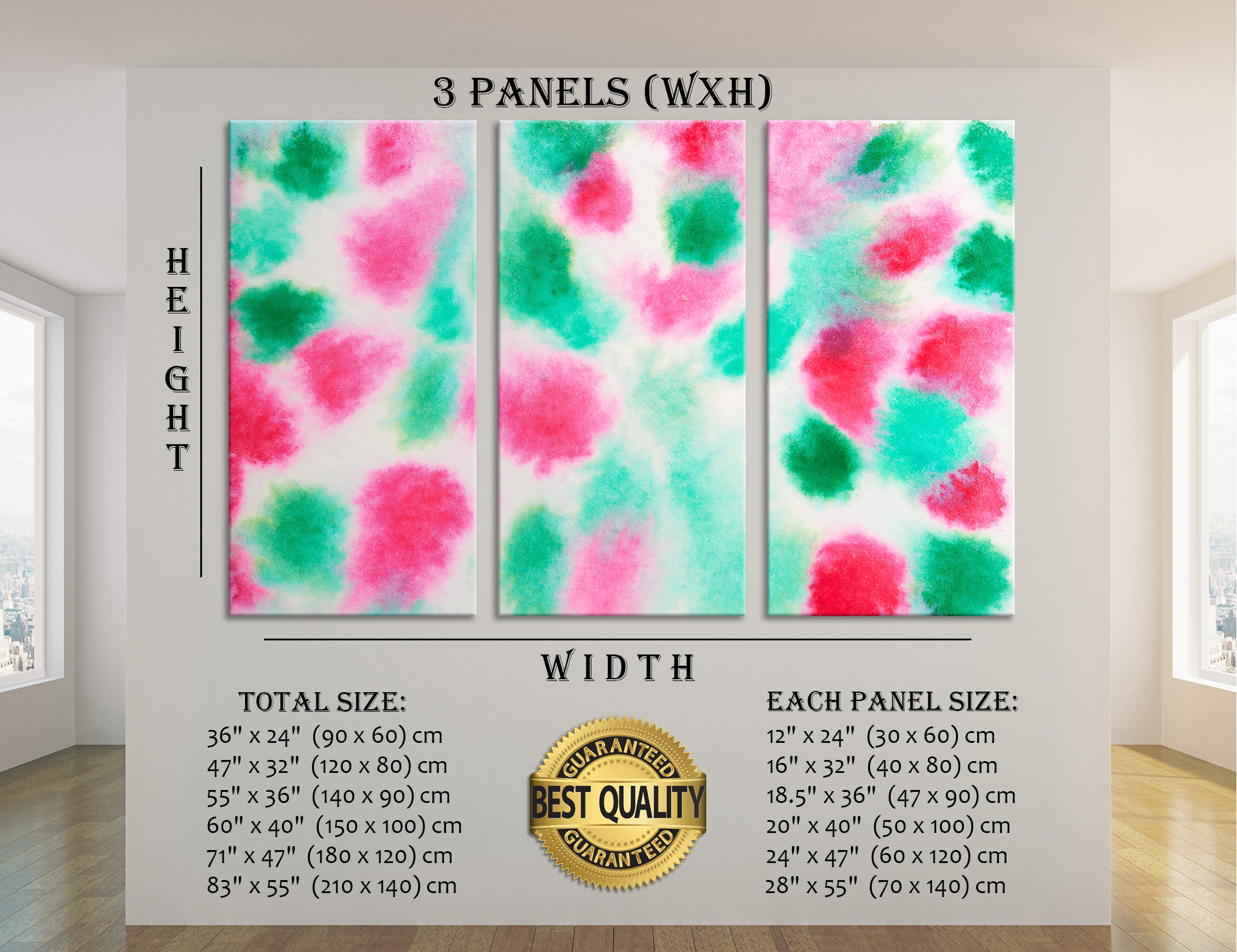 Pink and Green Abstract Painting - Etsy