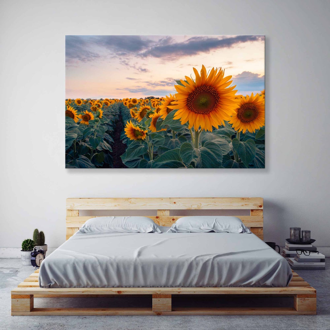 Sunflower Serenity: A Breathtaking Canvas Print for Bedroom Décor - Etsy