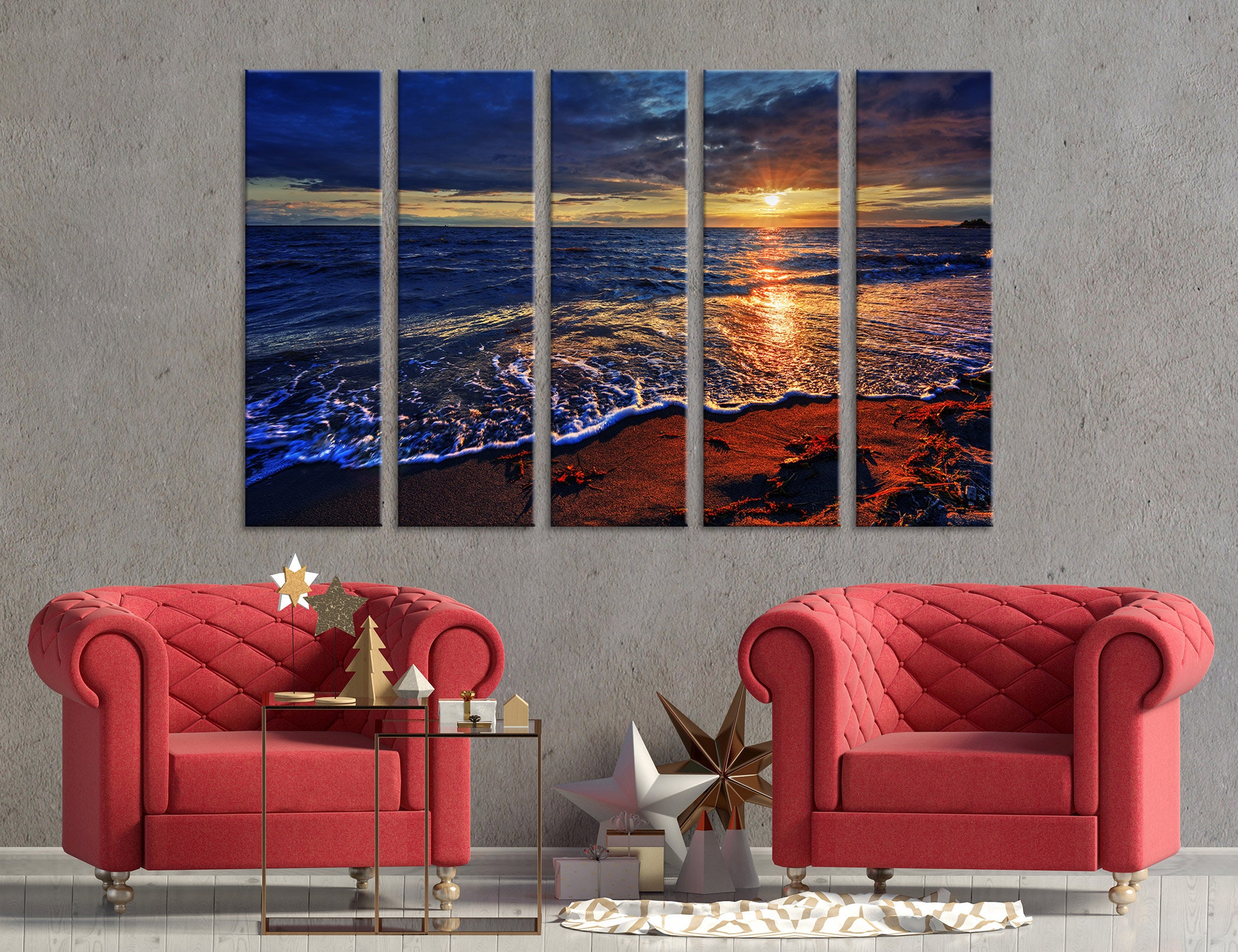 Sunset at Sea Canvas Wall Art Sunset Wall Art Sunset Wall Art Etsy