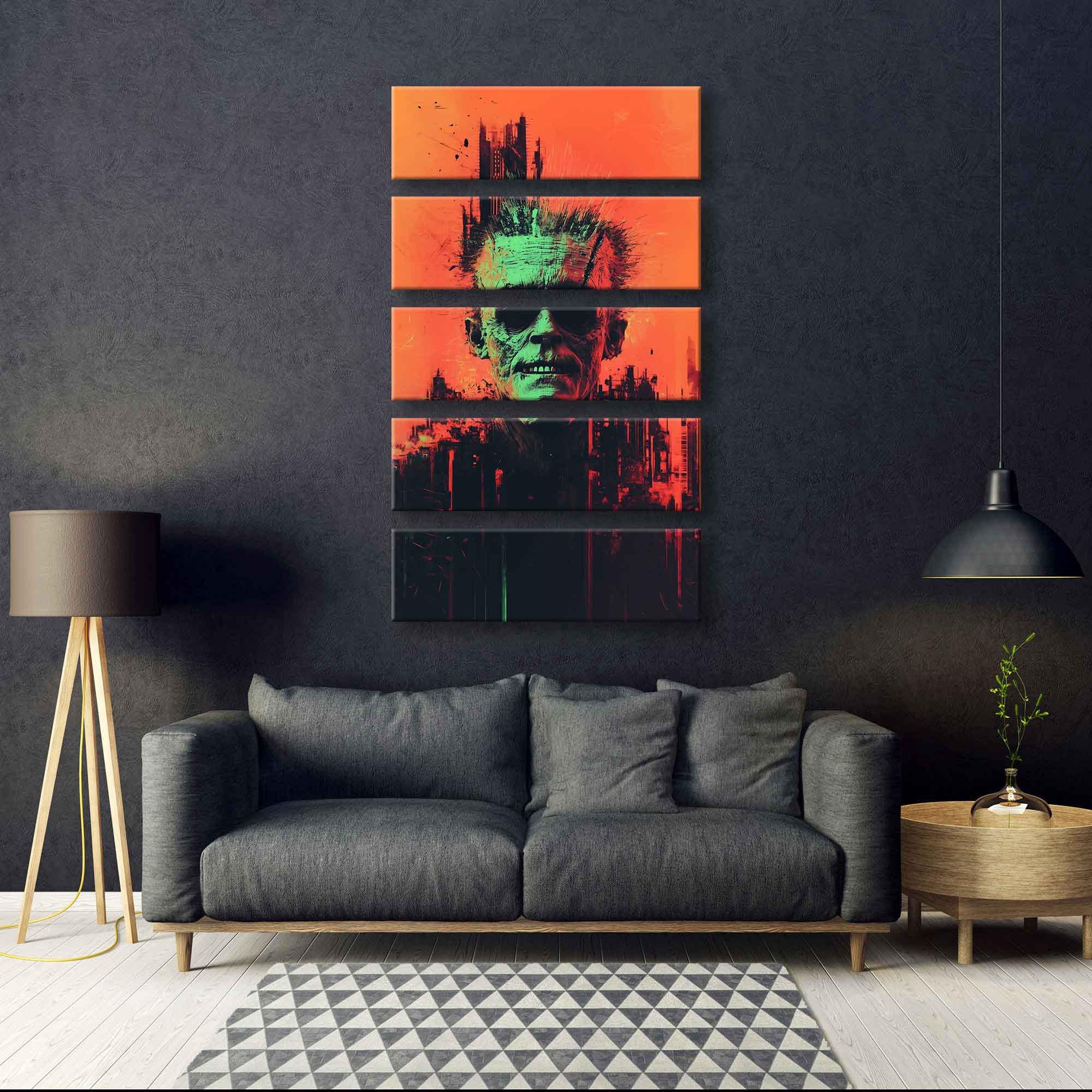 Monster Wall Art Canvas Print, Psihodelici Spooky Wall Art, Abstract ...