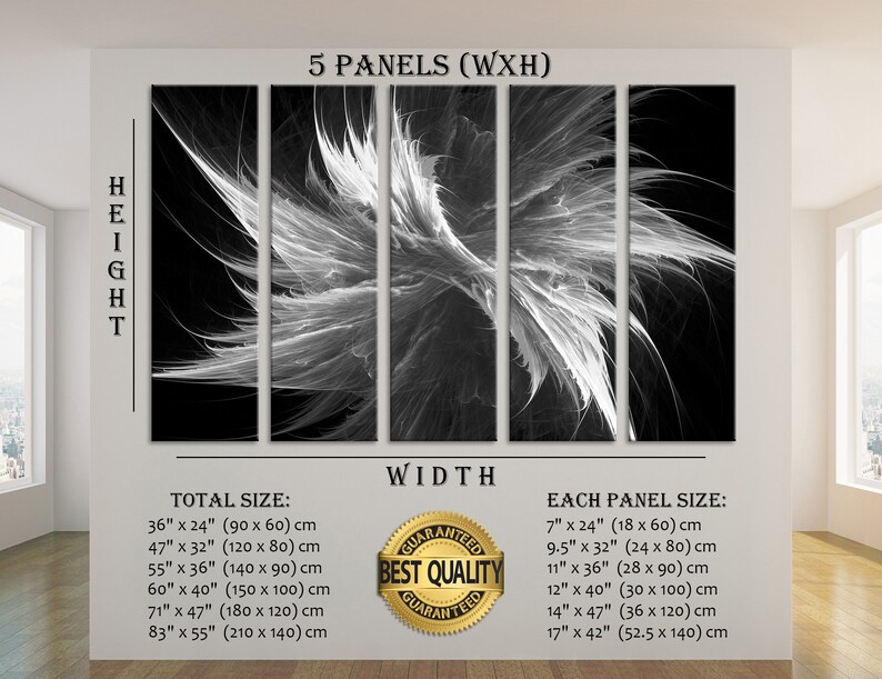 Black and White Fantasy Wall Art Abstract Canvas Abstract Etsy
