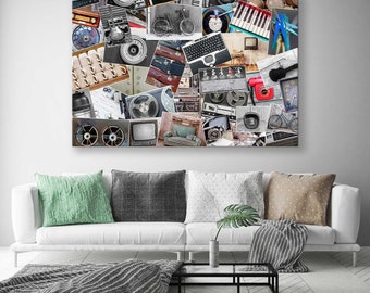 Collage of Retro Things, Vintag Collage, Collage Canvas Print