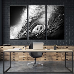 Golf zwart-wit zwart-witte muurkunst golven kunst golven canvas golven grote kunst golven foto golven afdrukken golven muur kunst golven muur decor