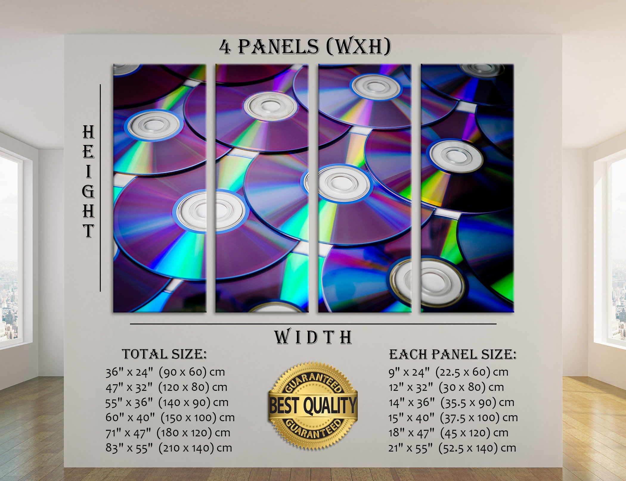 CD and DVD Discs Wall Art CD Large Canvas Print Retro Wall Art | Etsy