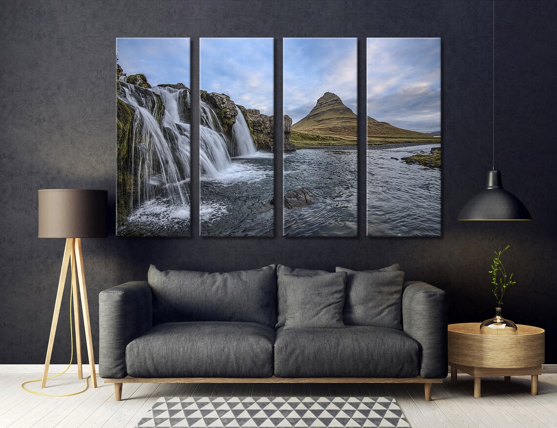 Waterfall Wall Art Set Canvas Nature Wall Decor Printable Art Etsy