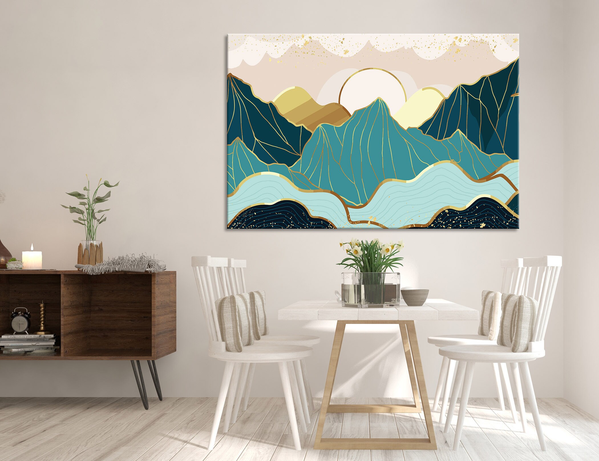 Vektor-Illustration auf Leinwand abstrakte skandinavische | Etsy