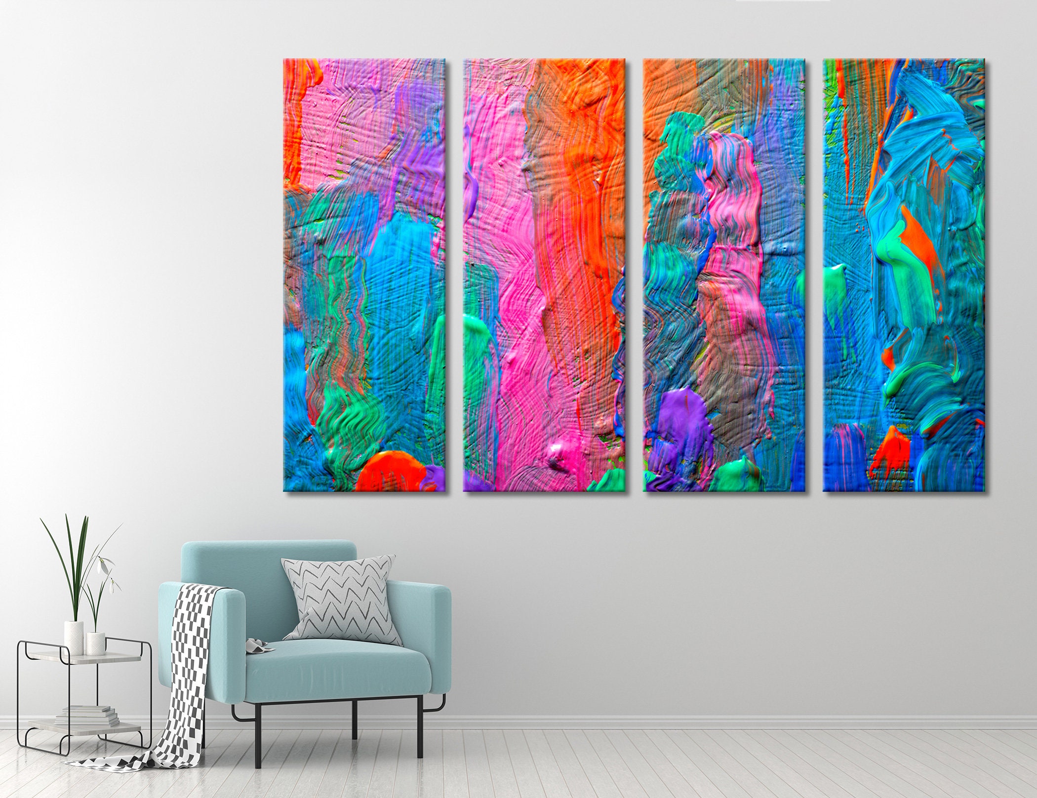 Colorful Wall Art Colorful Wall Decor Modern Wall Art Modern Etsy UK