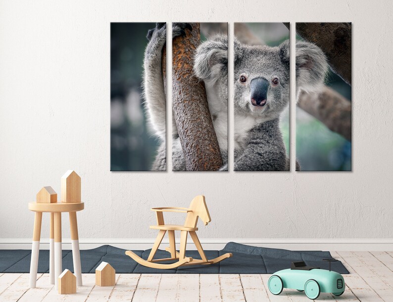 Cute Koala Wall Art Cute Koala Canvas Koala Wall Art Koala Etsy