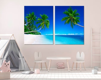 Art mural de plage tropicale Décoration murale de plage tropicale Art sur toile de plage tropicale Poster de plage tropicale Impression de plage tropicale Photo de plage tropicale