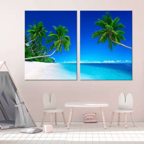 Vintage Tropical Beach Wall Art for Beach Decor House Wall Etsy