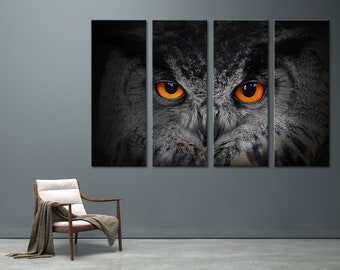 Eagle Owl Eyes Canvas Set Owl Face Canvas Print Art Animal Wall Decor Animal Wall Print Owl Print Owl Canvas Owl Art Owl Decor Owl Poster