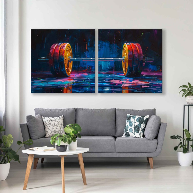 Strength Abstract Dynamic Strength - Abstract Weightlifting Canvas Print - Etsy
