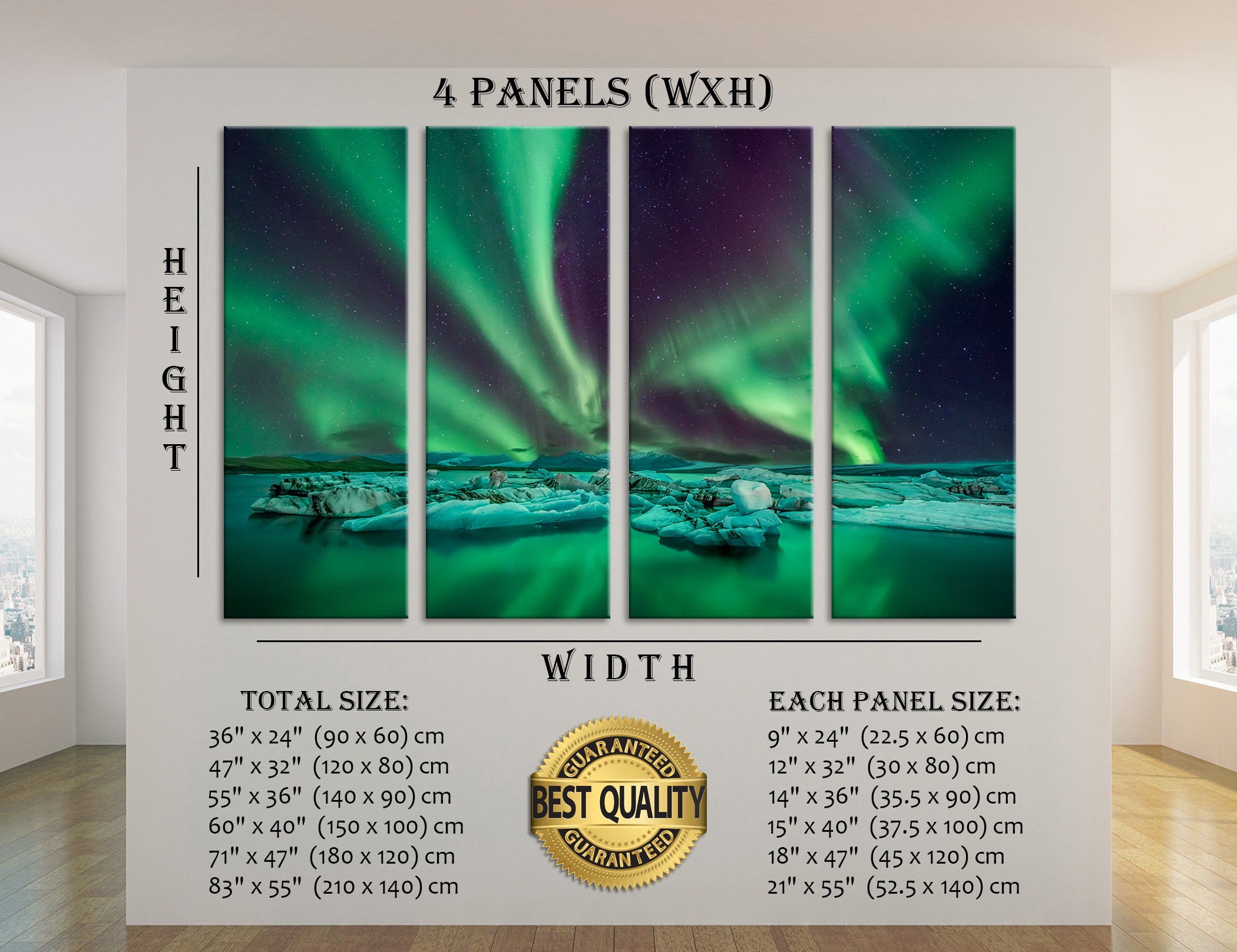 Northern Lights Canvas Northern Lights Wall Decoration Etsy