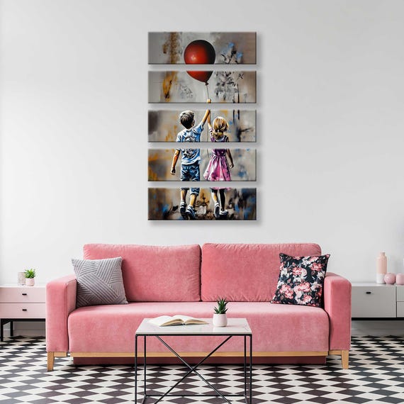 Tucocoo Banksy - Kit di pittura pop art con i numeri, con pennelli e pigmento acrilico su tela, per adulti, immagine di coppia di strada per amanti dei graffiti, decorazione da parete