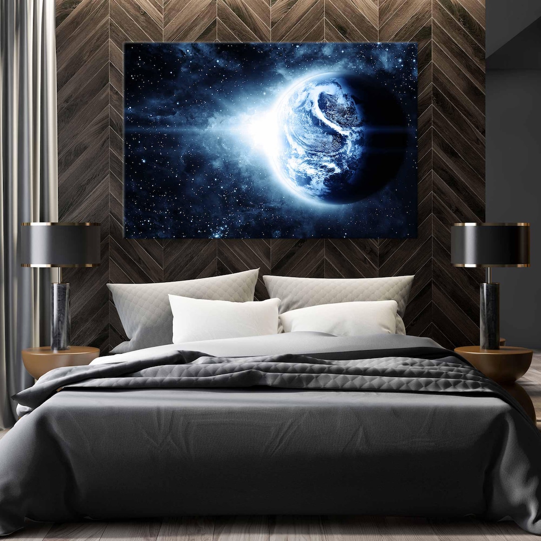 Planet in Beautiful Space Wall Art Print – Canvas Wall Decor - Cosmic ...