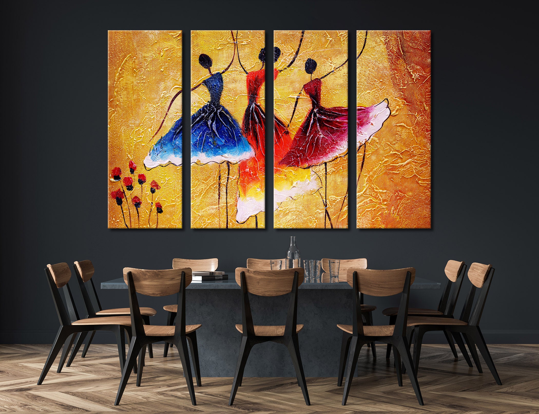 Oil Painting Dance Wall Art Oil Painting Dance Wall Decor Etsy