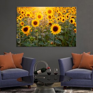 Sunflower Wall Art Sunflower Wall Decor Sunflower Canvas Sunflower ...