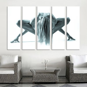 Nude Wall Art Nude Wall Decor Gym Wall Art Gym Wall Decor Yoga Wall Art Yoga Wall Decor Gymnastics Wall Art Gymnastics Wall Decor Artwork 5 Panels