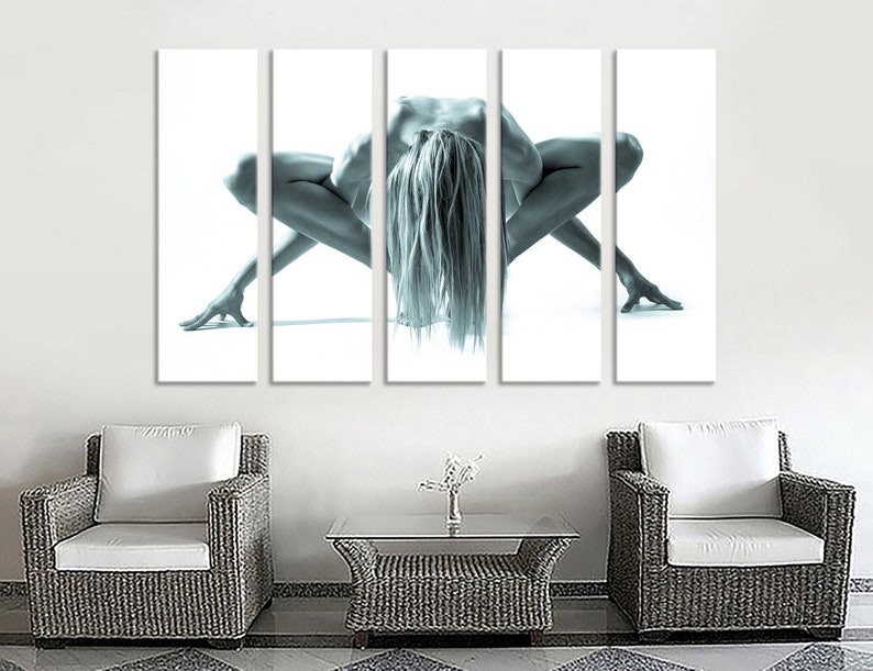 Nude Wall Art Nude Wall Decor Gym Wall Art Gym Wall Decor Yoga Wall Art Yoga Wall Decor Gymnastics Wall Art Gymnastics Wall Decor Artwork 5 Panels