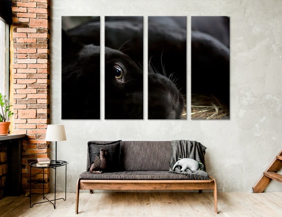 Black Panther Wall Art Panther Canvas Wall Art Panther Wall Etsy