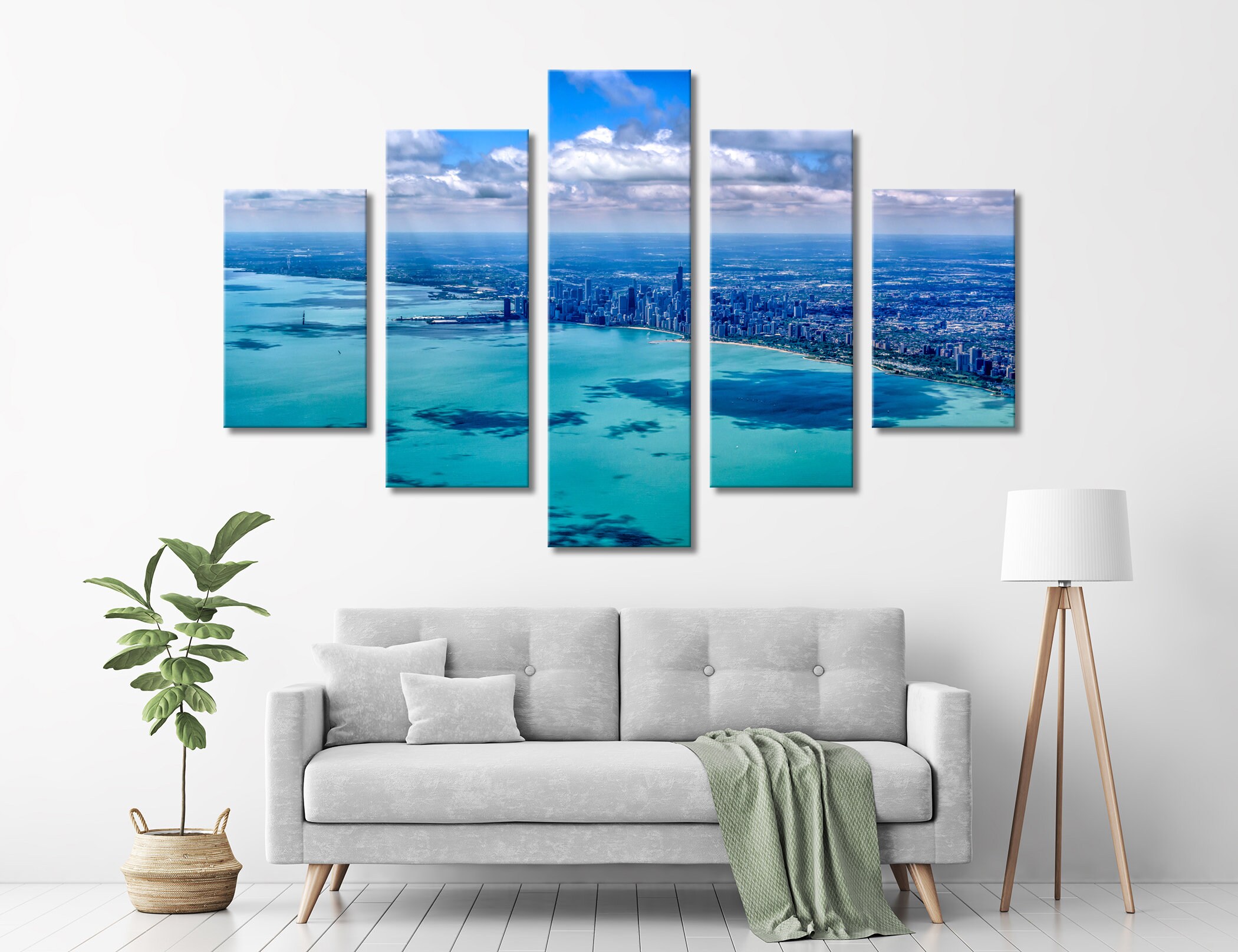 Chicago Wall Art Illinois Wall Decor USA Canvas Flying over Etsy