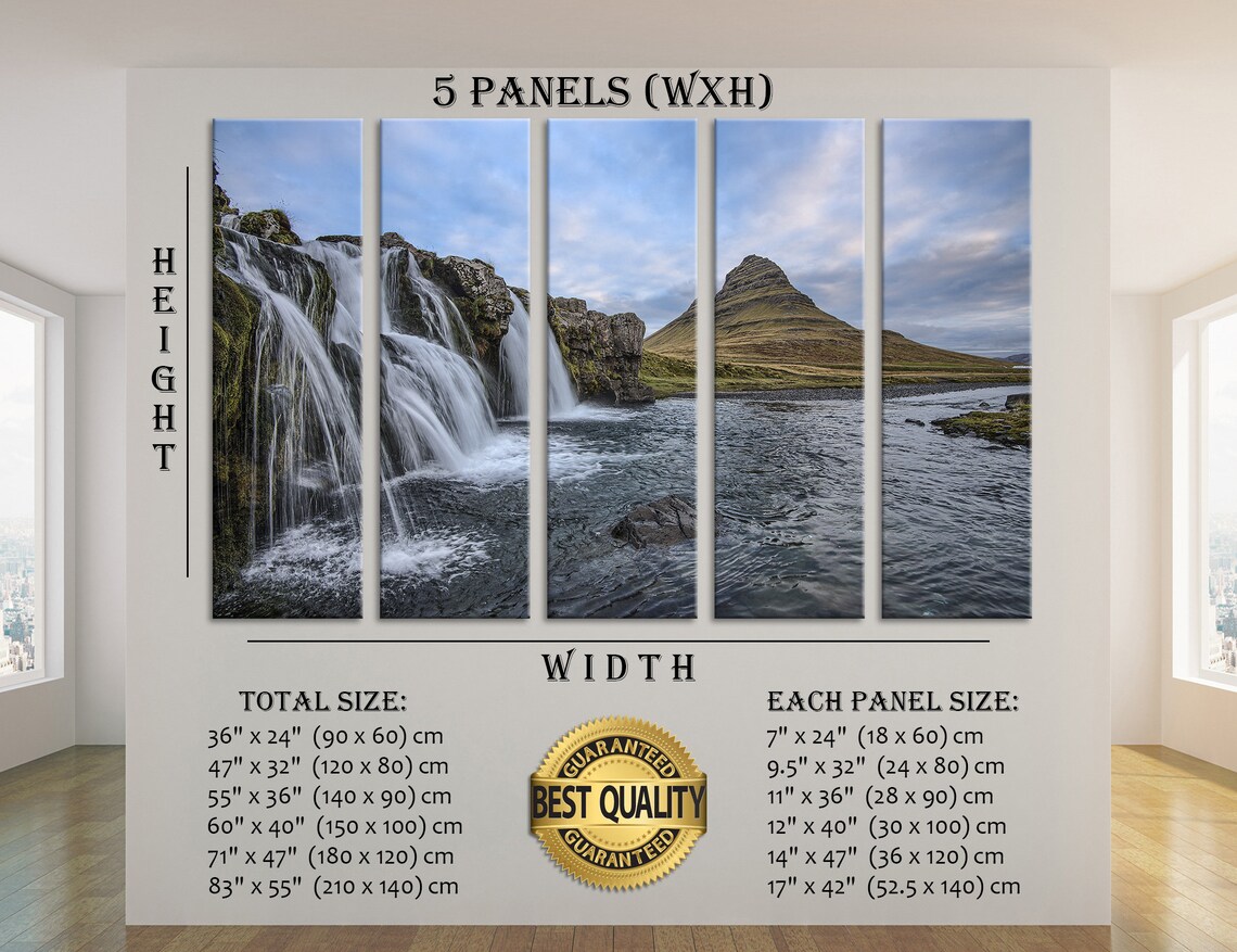 Waterfall Wall Art Set Canvas Nature Wall Decor Printable Art Etsy