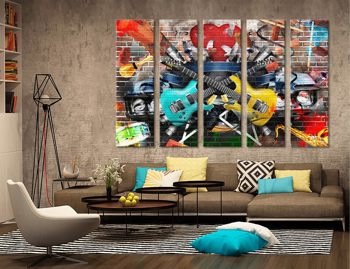 Collage of Music Wall Art Color and Bright Musical Wall Decor | Etsy