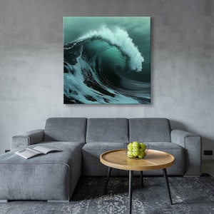 Large Ocean Surfing Wave Canvas Print – Perfect Gift for Nautical Decor