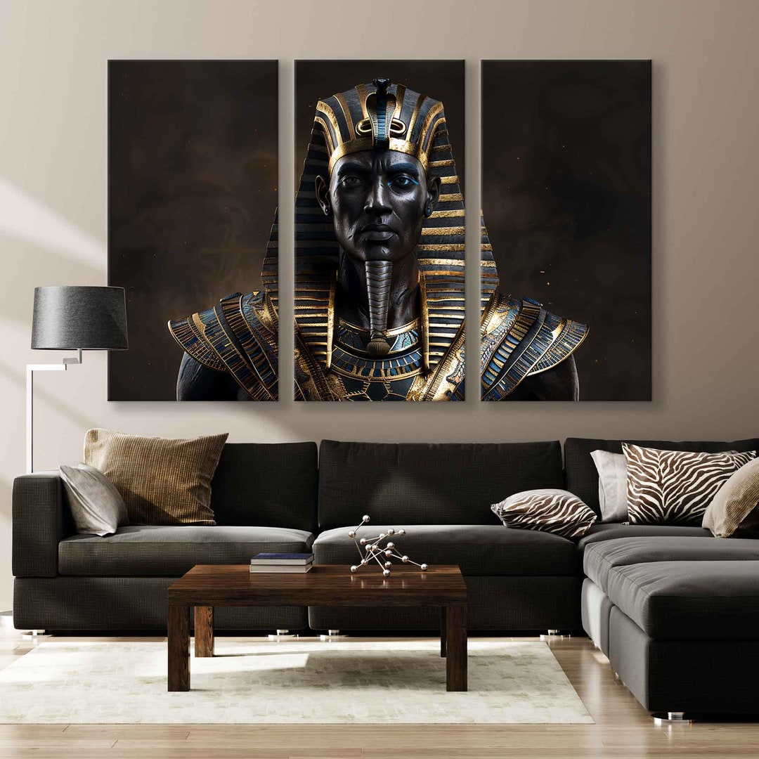 Egyptian Pharaoh Canvas Print - African Wall Art - Egyptian Artwork ...