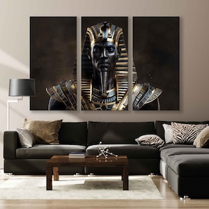 Egyptian Pharaoh Canvas Print - African Wall Art - Egyptian Artwork - Ready to Hang Wall Decor