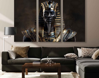 Egyptian Pharaoh Canvas Print - African Wall Art - Egyptian Artwork - Ready to Hang Wall Decor