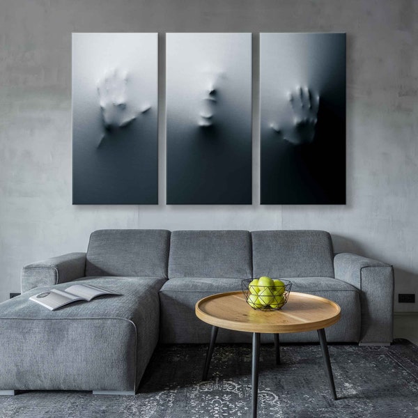 Screaming Man Silhouette Canvas Print - Modern Abstract Art for Gray Wall Decor