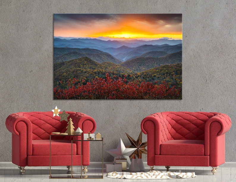 Blue Ridge Art Blue Ridge Mountains Wall Art Sunset Landscape Etsy