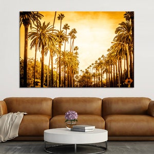 LA Beverly Hills Canvas LA Print Los Angeles Poster California Photo Palms Wall Art Trees Wall Decor Cityscape Canvas Print Wall Decor Photo