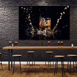 Shot of Whiskey Canvas Print, Bar Wall Decor