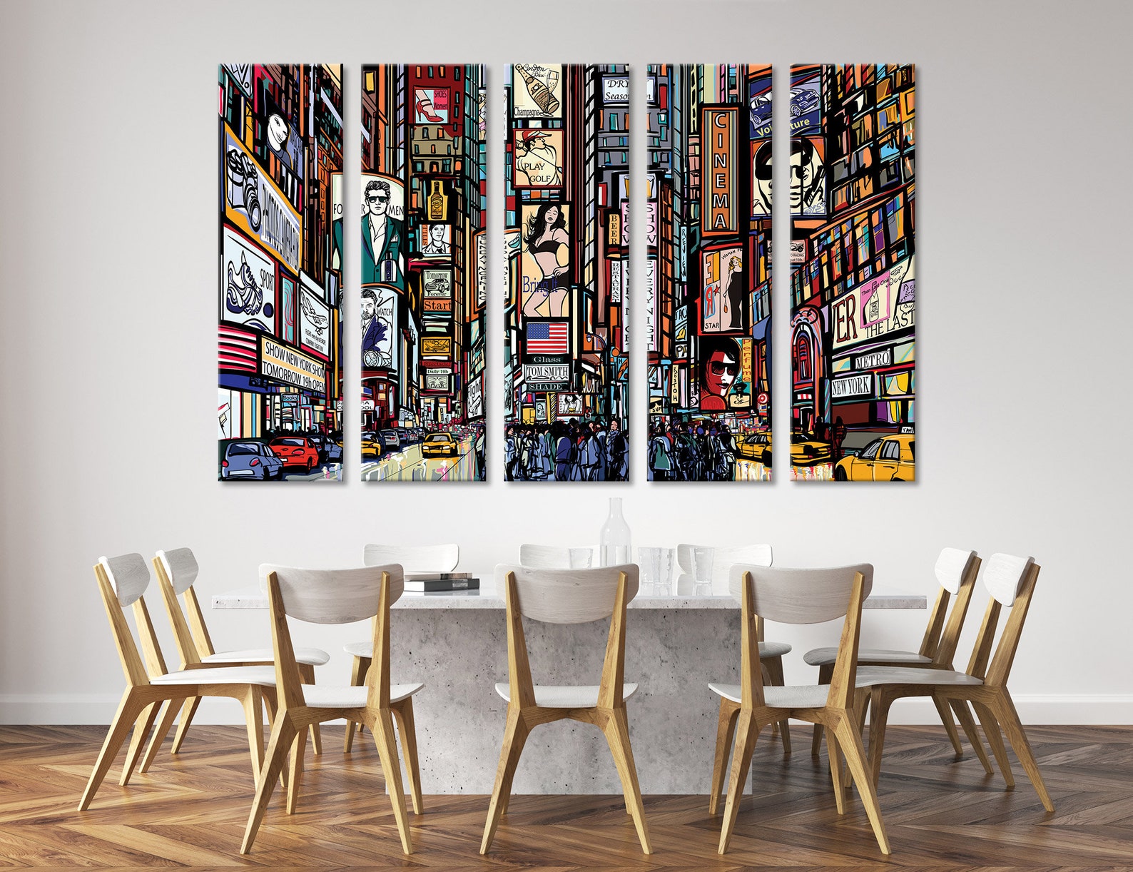 Abstract City Wall Art Print New York Illustration Wall Art Etsy