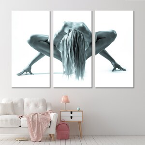 Nude Wall Art Nude Wall Decor Gym Wall Art Gym Wall Decor Yoga Wall Art Yoga Wall Decor Gymnastics Wall Art Gymnastics Wall Decor Artwork 3 Panels