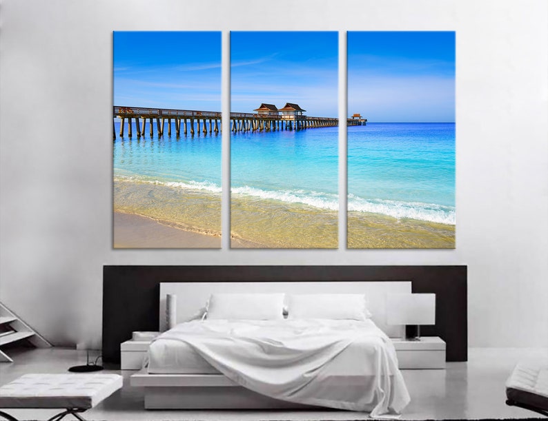 Naples Pier and Beach in Florida USA Extra Large Wall Art | Etsy