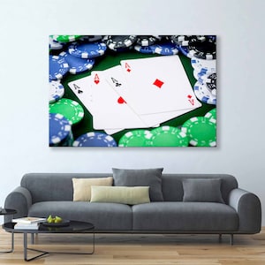 4 Aces Canvas Print - Unique Poker Wall Art, Perfect Gift for Him